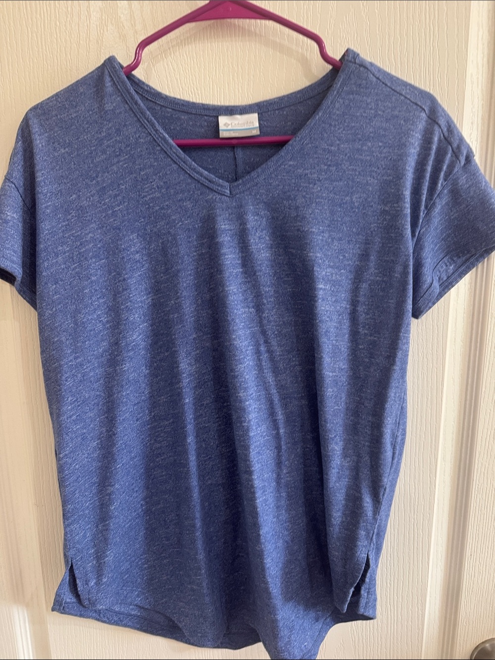 Columbia Heathered Navy V-Neck Short Sleeve Tee